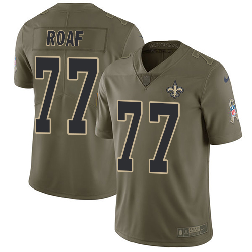 Nike Saints #77 Willie Roaf Olive Men's Stitched NFL Limited Salute To Service Jersey